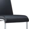 Set of Two Black and Silver Upholstered Faux Leather Dining Parsons Chairs