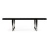 71" Black and Silver Wood and Stainless Steel Removable Leaf Sled Base Extendable Dining Table
