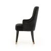 Black Upholstered Velvet Wing Back Dining Arm Chair