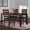 Set of Two Black And Dark Brown Upholstered Faux Leather Slat Back Dining Side Chairs