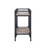 Black and Natural 32" Rolling Prep Table With Storage