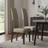 Set of Two Brown And Espresso Upholstered Microfiber Dining Side Chairs