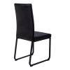 Set of Two Black Upholstered Faux Leather Dining Side Chairs