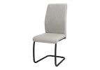 Set of Two Gray And Black Upholstered Polyester Dining Side Chairs