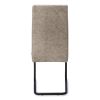 Set of Two Taupe And Black Upholstered Polyester Slat Back Dining Side Chairs