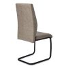Set of Two Taupe And Black Upholstered Polyester Slat Back Dining Side Chairs