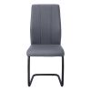 Set of Two Gray And Black Upholstered Faux Leather Dining Side Chairs