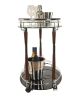 19" Glass and Aluminum Oval Rolling Kitchen Cart