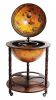 22" Brown Solid Wood Round Rolling Bar Cart