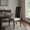 Set of Two Gray And Espresso Upholstered Dining Side Chairs