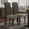 Set of Two Gray And Espresso Upholstered Dining Side Chairs