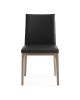 Set of Two Black and Brown Upholstered Faux Leather Dining Side Chairs
