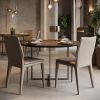 Set of Two Taupe Upholstered Faux Leather Dining Side Chairs