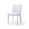 Set of Two White Slipcovered Upholstered Faux Leather Dining Side Chairs