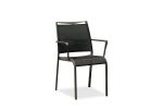 Set of Four Gray Dining Arm Chairs