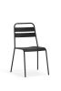 Set of Four Gray Faux Leather Dining Side Chairs