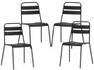 Set of Four Gray Faux Leather Dining Side Chairs