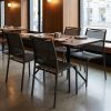Set of Four Gray Aluminum Dining Side Chairs