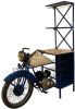 21" Blue Solid Wood and Iron Rolling Kitchen Cart