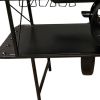 24" Black Solid Wood and Iron Rolling Kitchen Cart