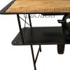 24" Black Solid Wood and Iron Rolling Kitchen Cart