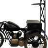 42" Black Solid Wood and Iron Rolling Kitchen Cart