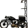 42" Black Solid Wood and Iron Rolling Kitchen Cart