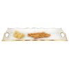20" Clear And Gold Seeded Glass Serving Tray With Handles