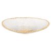 8" Clear And Gold Glass Scalloped Edge Oval Serving Bowl