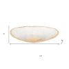 8" Clear And Gold Glass Scalloped Edge Oval Serving Bowl