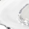13" Clear And Silver Round Glass Hand Finished Lazy Susan