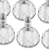 Set of Six Clear And Silver Round Cut Crystal Salt and Pepper Shakers