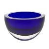 6" Blue Lead Free Crystal Round Serving Bowl