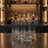 Set of Four Clear Mouth Blown Crystal Highball Glasses