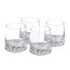 Set of Four Clear Crystal Glass Convex Curve Shape Stemless Decanter