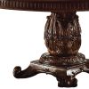 60" Brown Solid Wood Pedestal Base Dining Table