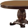 60" Brown Solid Wood Pedestal Base Dining Table