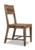 Set of Two Brown Solid Wood Open Back Dining Side Chairs