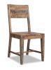 Set of Two Brown Solid Wood Open Back Dining Side Chairs