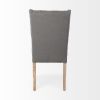 Tufted Gray and Brown Upholstered Linen Wing Back Dining Side Chair