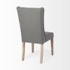 Tufted Gray and Brown Upholstered Linen Wing Back Dining Side Chair