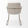 Cream and Gold Upholstered Fabric Dining Arm Chair