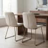 Set Of Two Cream And Gold Upholstered Fabric Side Chairs
