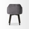 Gray and Black Upholstered Fabric Dining Arm Chair