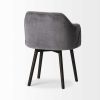 Gray and Black Upholstered Fabric Dining Arm Chair