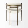 Set of Two Cream and Gold Fabric Open Back Dining Arm Chairs