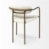 Set of Two Cream and Gold Fabric Open Back Dining Arm Chairs