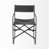 Black Leather Open Back Dining Arm Chair