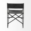 Black Leather Open Back Dining Arm Chair