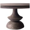 60" Gray Rounded Solid Wood Pedestal Base Dining Table